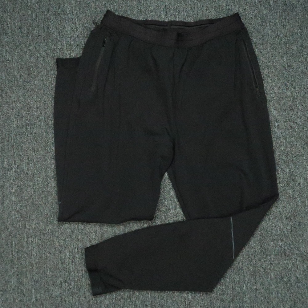 Hill City Pants Men Large Black Performance Tech Jogger Zip Pocket Athletic